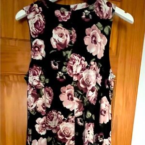 Sleeveless A-line Navy Floral Dress by BCX